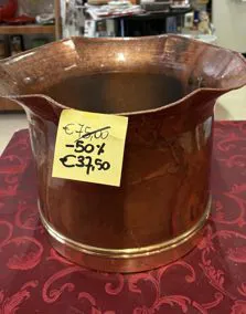 Copri vaso ottone smaltato, altezza cm 30