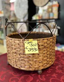 Copri vaso rattan, altezza cm 35