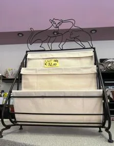 Porta riviste metallo e tessuto