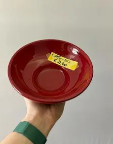 Coppetta ceramica rossa, diametro cm 18