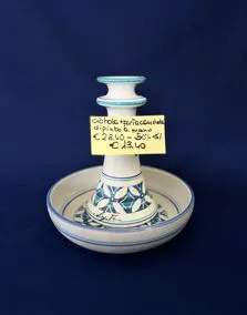 Ciotolina porta candela ceramica, altezza cm 17