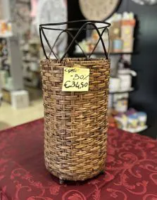 Porta ombrelli in rattan, altezza cm 55