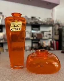 Coppia vasi vetro arancione