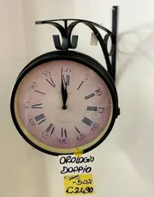 Orologio  doppio metallo diametro 25 cm