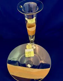 Coppia vaso + centrotavola vetro