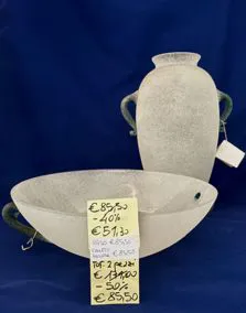 Coppia vaso + centrotavola vetro