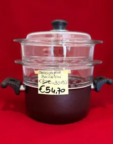 Vaporiera casseruola con 2 cestelli in vetro BALLARINI Ø 20