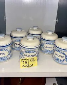 Set 6 pz contenitori ceramica per spezie 