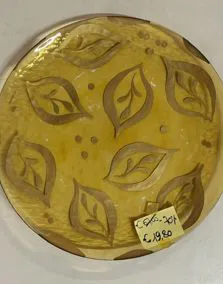 Piatto centrotavola vetro decorato Ø 26cm