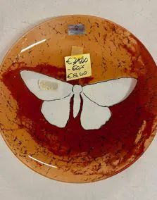 Piatto centrotavola vetro farfalla Ø 24cm
