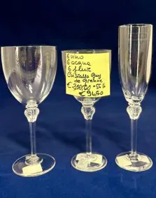 Set calici cristallo Guy De Grenne 6 vino, 6 acqua, 6 flute