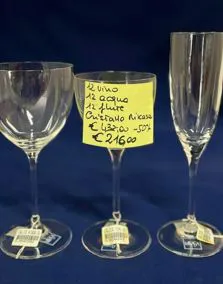 Set calici cristallo Mikasa, 12 vino, 12 acqua, 12 flute