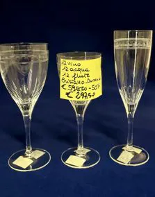 Set calici cristallo Durand 12 vino, 12 acqua, 12 flute