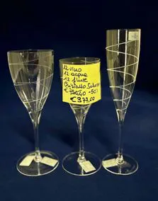 Set calici cristallo Scherzer 12 vino, 12 acqua, 12 flute