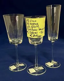 Set calici cristallo De Vence, 12 vino, 12 acqua, 12 flute