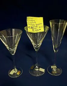 Set calici cristallo vintage Spigelon, 6 vino, 6 acqua, 12 flute