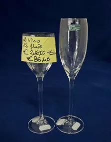 Set calici cristallo Durand, 12 vino, 12 flute