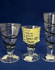 Set calici cristallo IVAT, 12 vino, 12 acqua, 12 flute