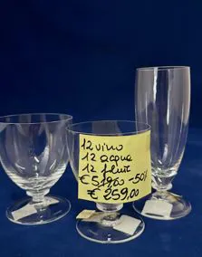 Set calici cristallo Strauss, 12 acqua, 12 vino, 12 flute