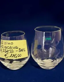 Set bicchieri cristallo De Vence, 12 vino, 12 acqua
