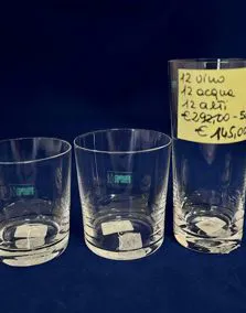 Set bicchieri cristallo De Vence, 12 vino, 12 acqua, 12 alti