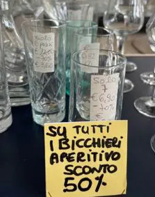Bicchieri aperitivo varie misure
