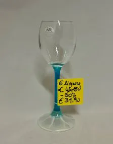 Set 6 calici liquore manico azzurro