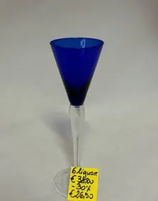 Set 6 calici liquore blu