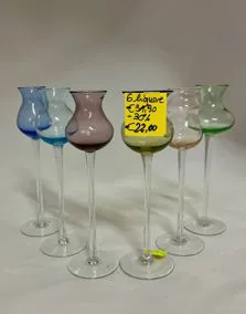 Set 6 calici liquore colorati