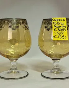 Coppia calici brandy decorati