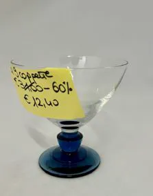 Set 9 coppette macedonia cristallo Cavova  piede blu