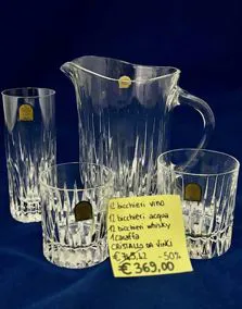 Servizio cristallo Da Vinci 12 bicchieri vino, 12 acqua, 12 whisky, 1 caraffa 