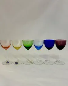 Set 6 calici cristallo colorati per liquore