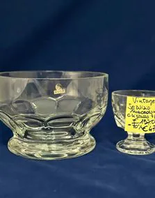 Servizio macedonia cristallo Vintage VILCA 6 coppette, 1 coppa grande 