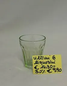 Set 6 bicchieri liquore verde