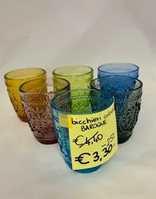 Bicchieri acqua Baroque colorati 