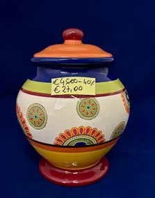 Barattolo ermetico in ceramica decorato altezza 27cm