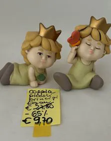 Coppia piccoli principi ceramica EGAN, dimensioni 8 cm