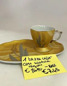 Tazzina caffè con piatto in porcellana