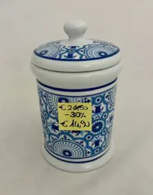 Barattolo ermetico porcellana, altezza 15 cm