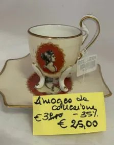 Tazzina con piattino porcellana LIMOGES da collezione