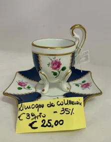 Tazzina con piattino porcellana LIMOGES da collezione