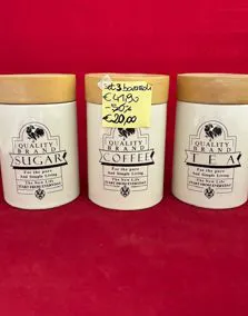 Set 3 barattoli ermetici ceramica, altezza 16cm