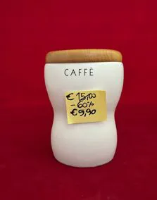 Barattolo ceramica ermetico caffè, altezza 14.5 cm