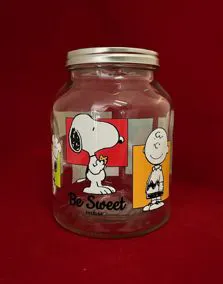 Barattolo vetro Snoopy, altezza 17cm