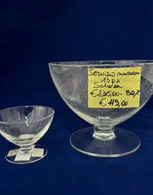 Servizio macedonia cristallo Scherzer, 12 coppette e 1 coppa grande