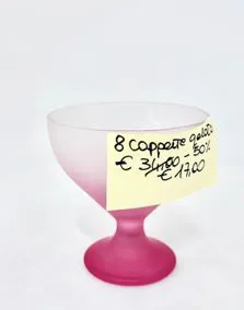 Set 8 coppe gelato vetro opaco rosa