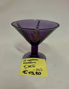 Set 12 coppe vetro viola 