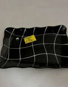 Vassoio IVAT vetro nero, 30x20 cm