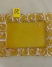 Vassoio vetro giallo, 41x30 cm